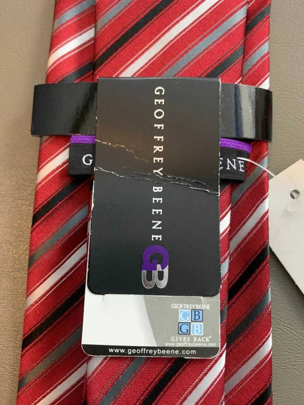 Geoffrey Beene Men's 3'' Polyester Silk Blend Neck Tie, Red Multi, One Size